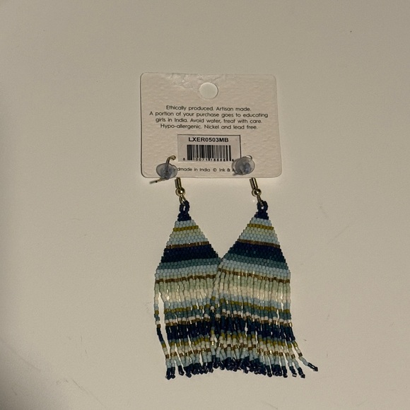 Ink & Alloy Lexie Beaded Fringe Earrings - Picture 4 of 4